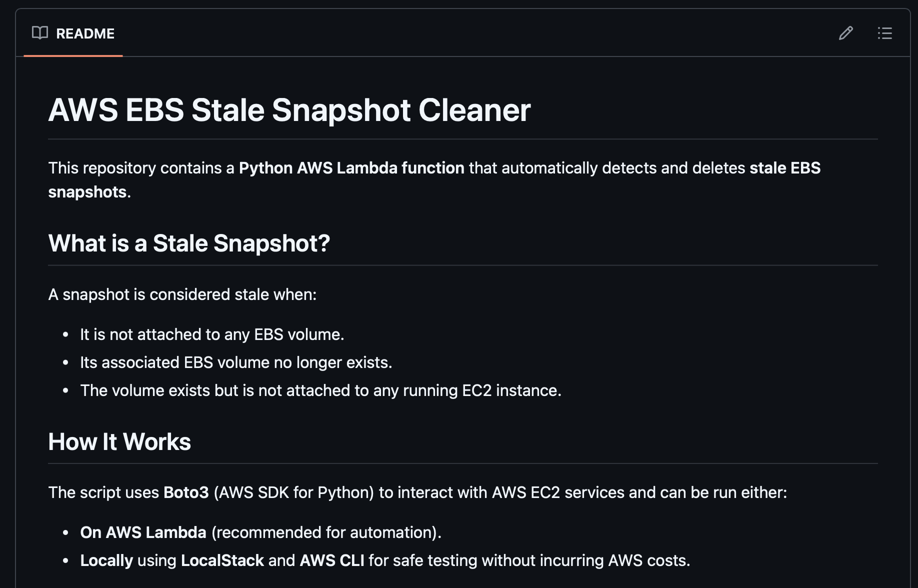 AWS EBS Stale Snapshot Cleaner